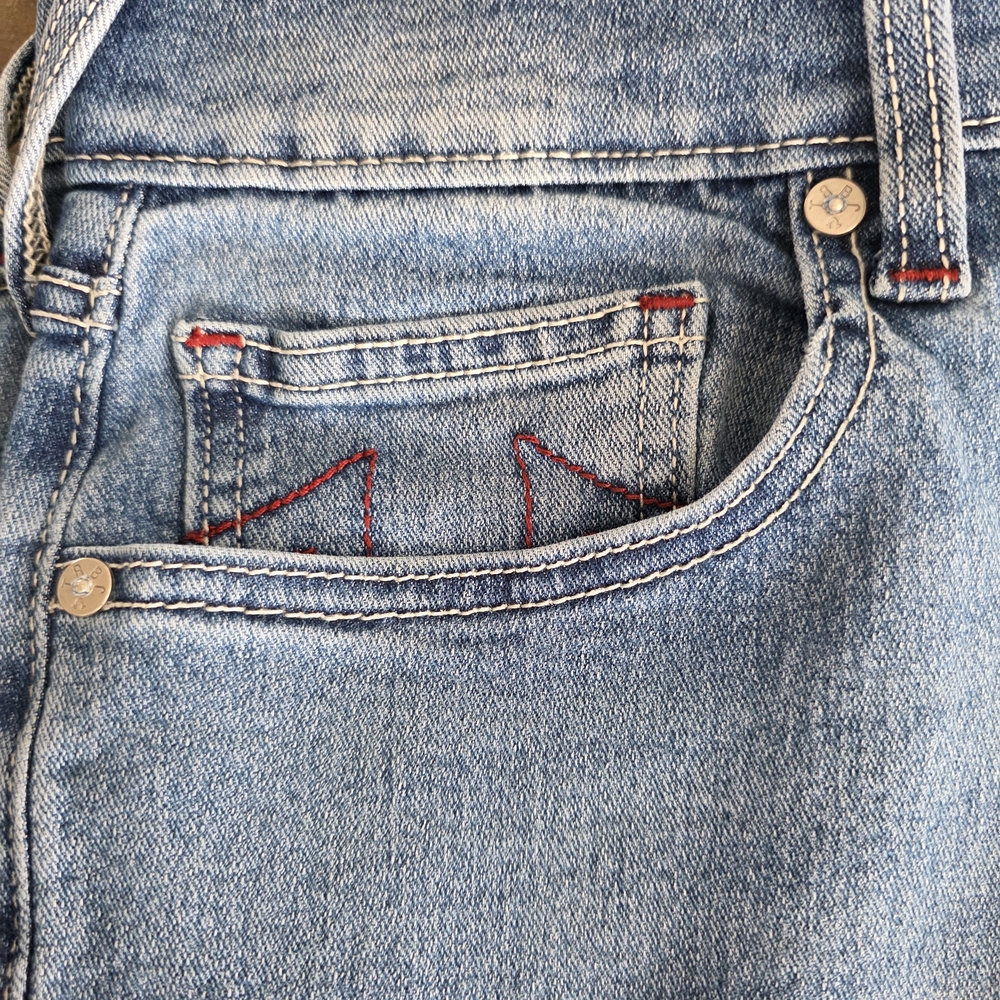 True Religion Men's Ricky Straight Jeans SZ 30 Red Stitch Buddha Patch - Picture 7 of 14